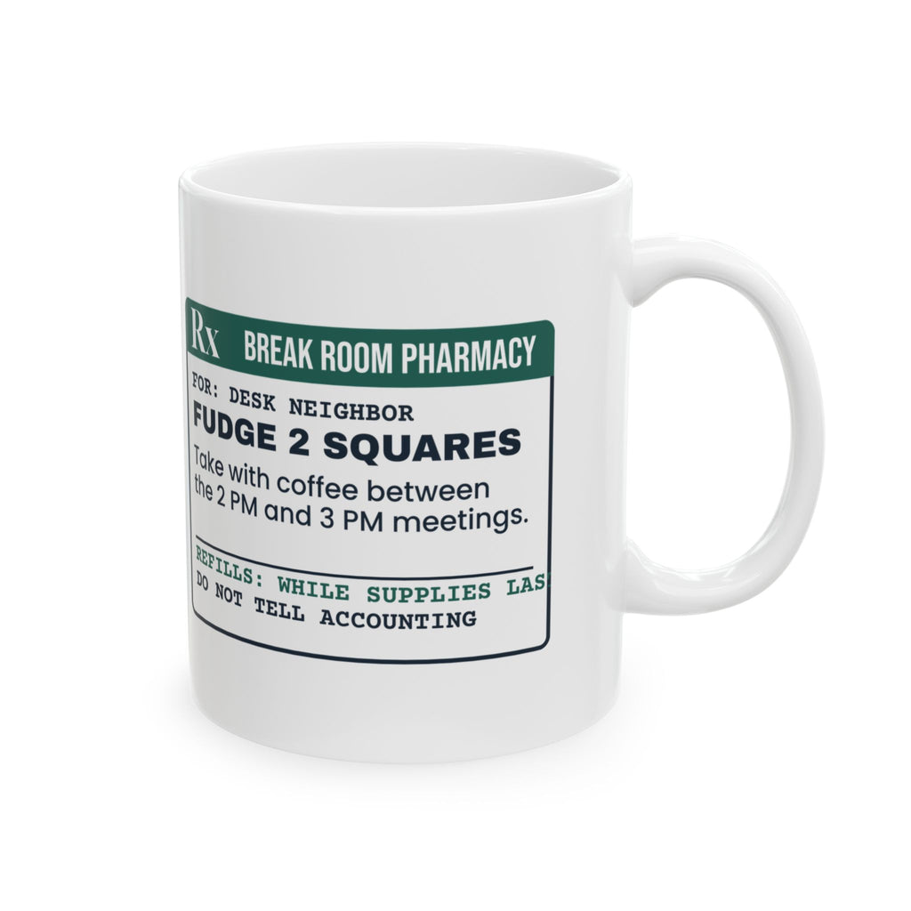 Funny Christmas Coffee Mug Break Room Fudge Prescription For Coworkers