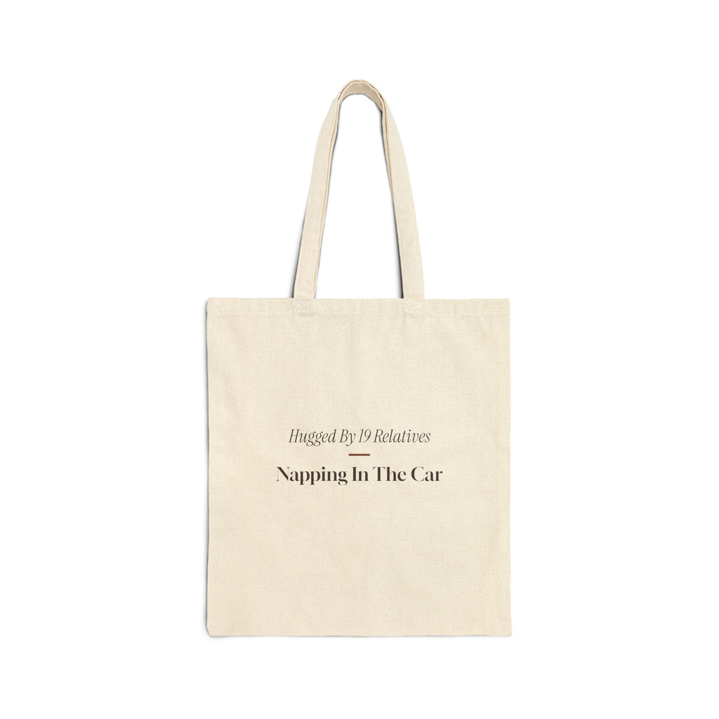 Funny Christmas Introvert Tote Bag Hugged By 19 Relatives