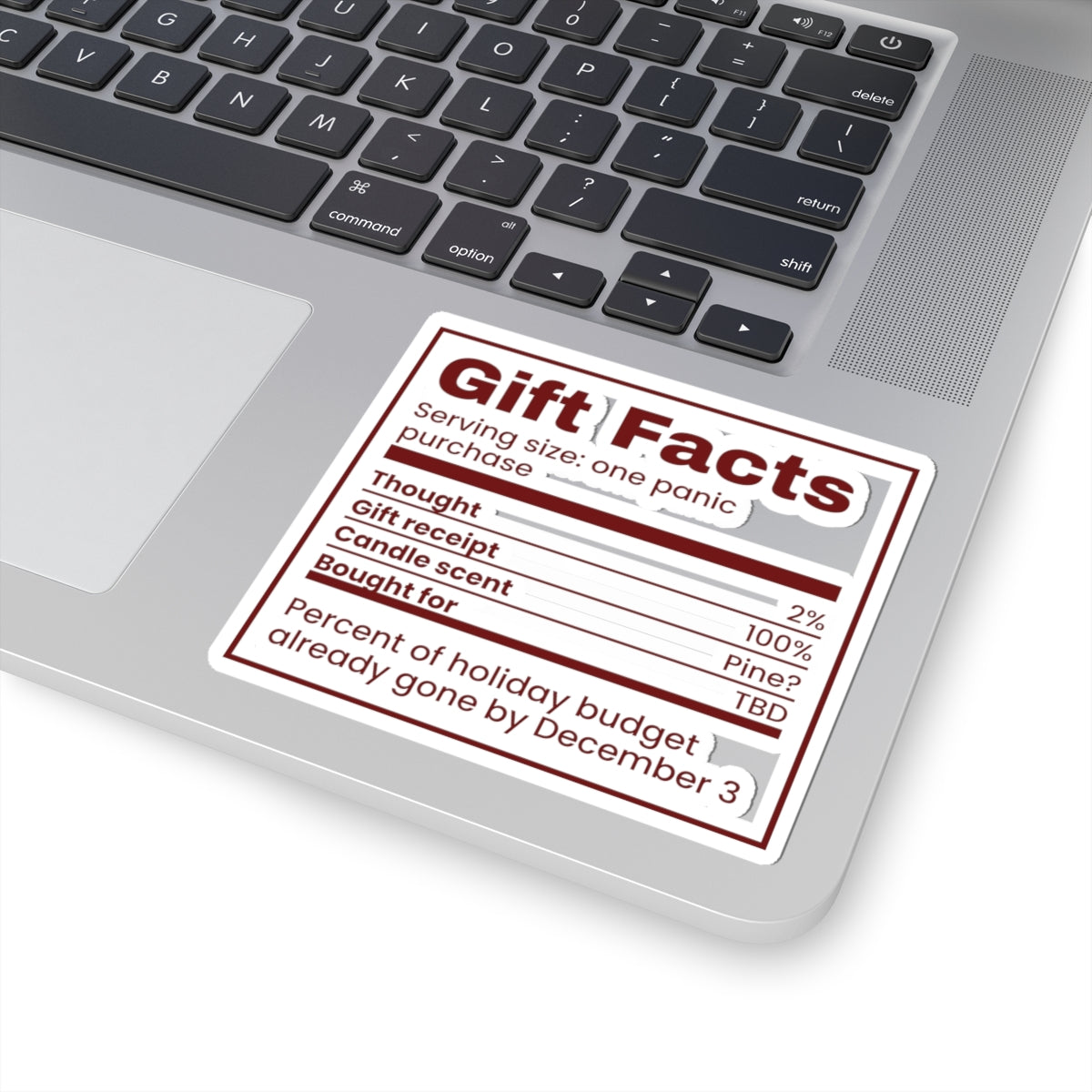 Funny Christmas Sticker Gift Facts Bought For TBD For Shoppers