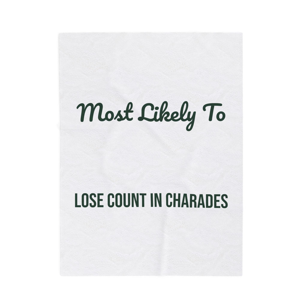 Funny Christmas Throw Blanket Most Likely To Lose Count In Charades