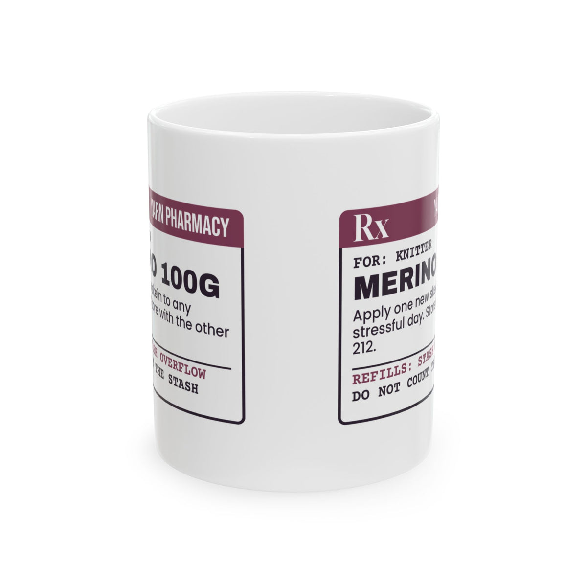 Funny Knitting Mug Merino 100g Yarn Prescription For Knitters