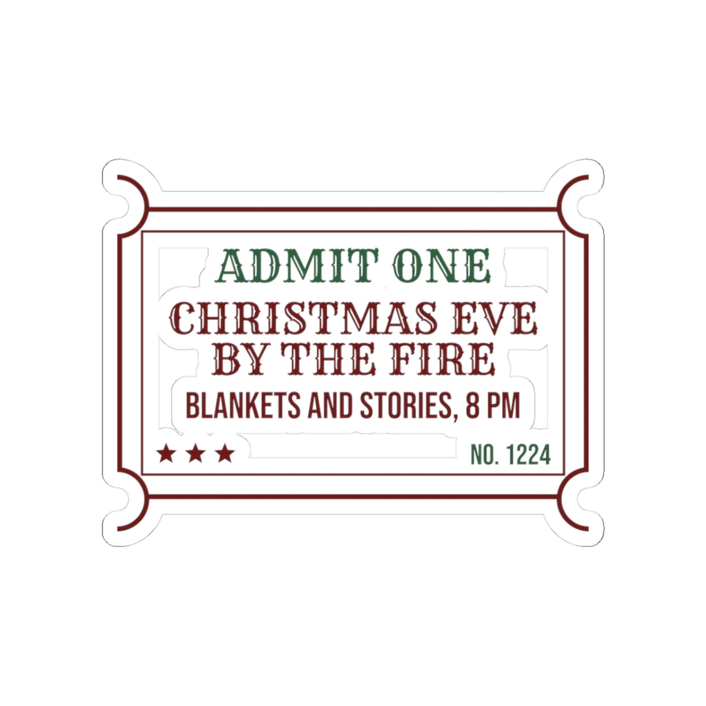 Christmas Sticker Christmas Eve By The Fire Ticket
