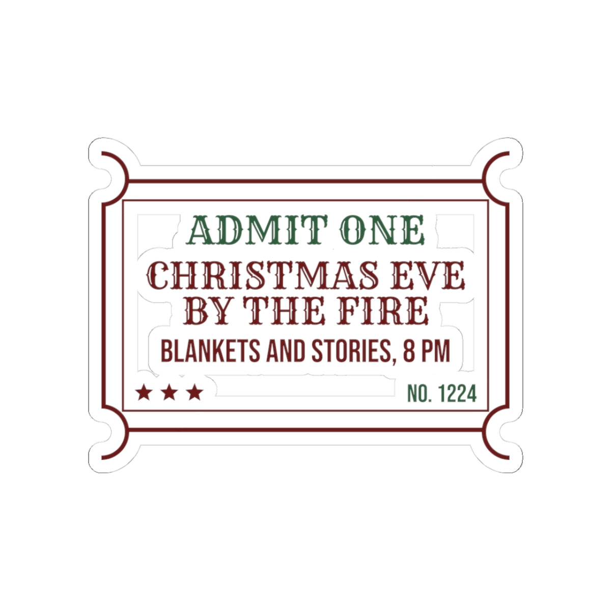 Christmas Sticker Christmas Eve By The Fire Ticket