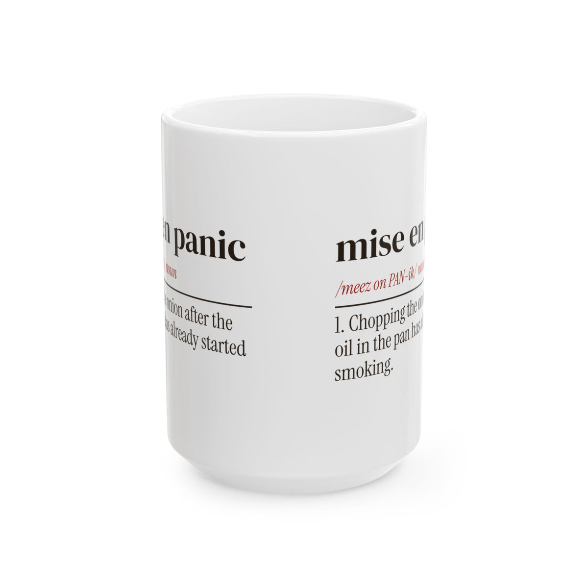 Funny Cooking Coffee Mug Mise En Panic Definition For Home Cooks