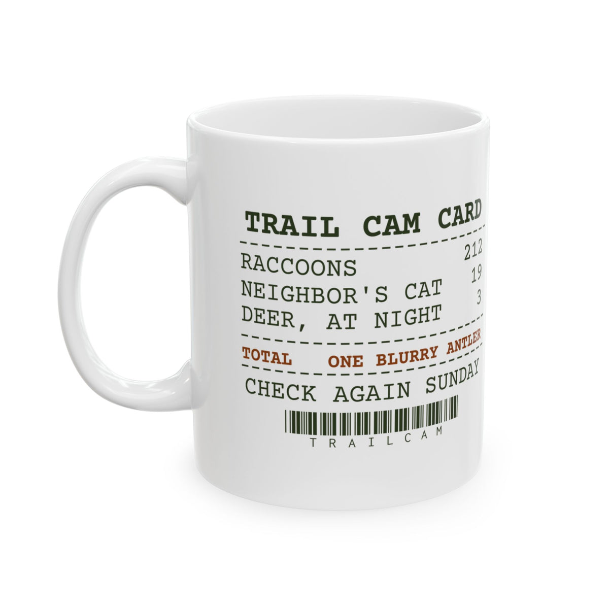 Funny Hunting Coffee Mug Trail Cam 212 Raccoons One Blurry Antler