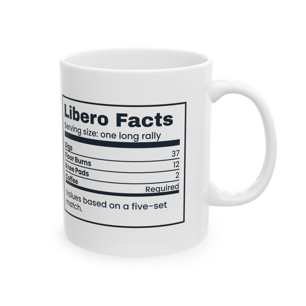 Funny Volleyball Coffee Mug Libero Facts Nutrition Label For Players