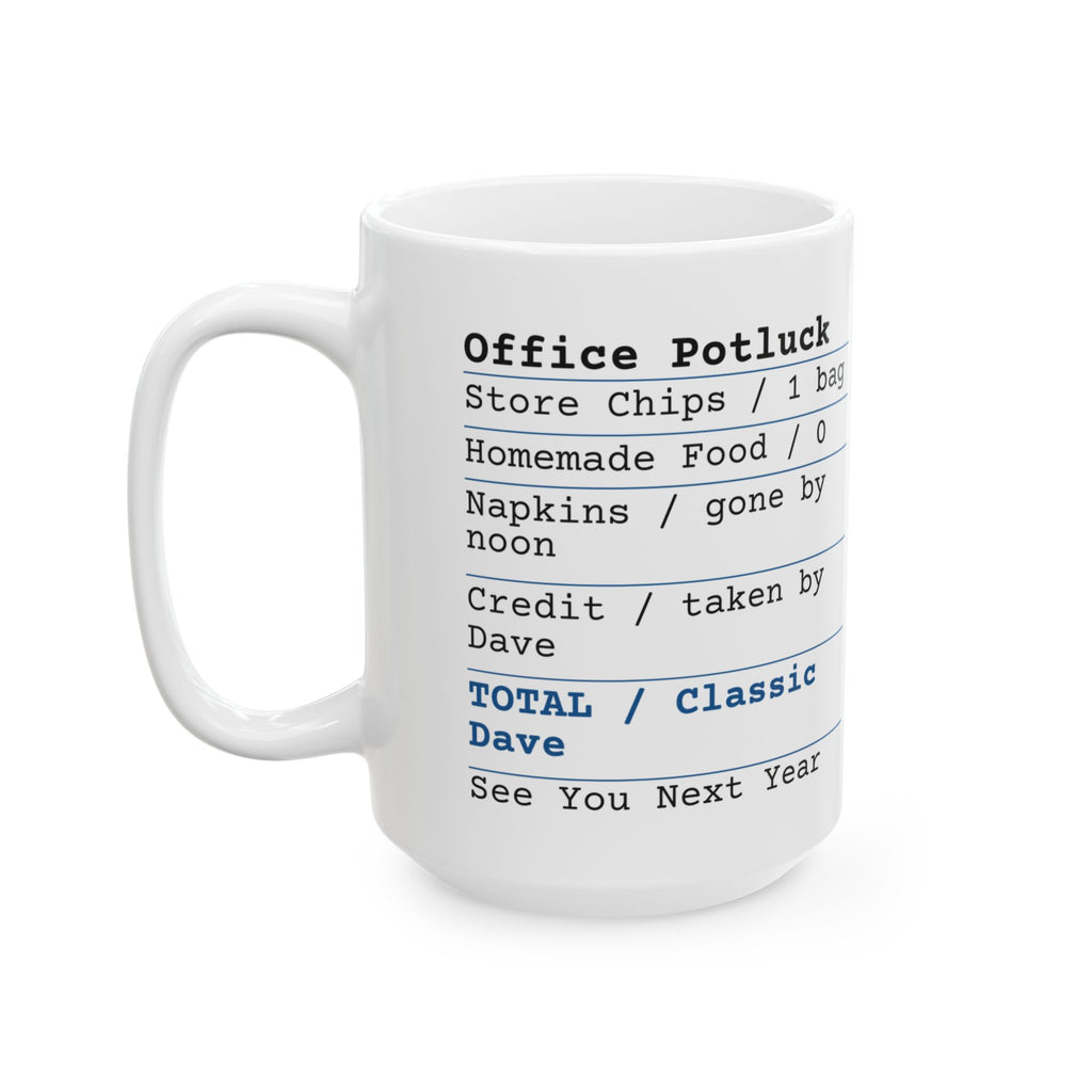 Funny Office Potluck Receipt Coffee Mug Cookout For Coworker