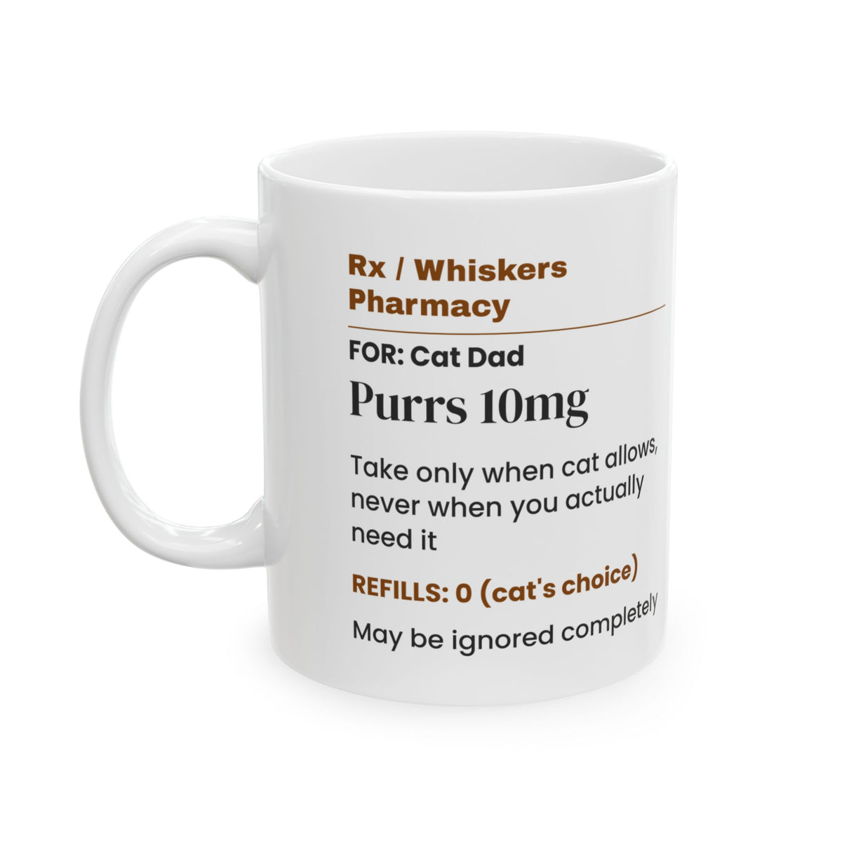 Funny Cat Valentine Coffee Mug Purr Prescription For Cat Dads