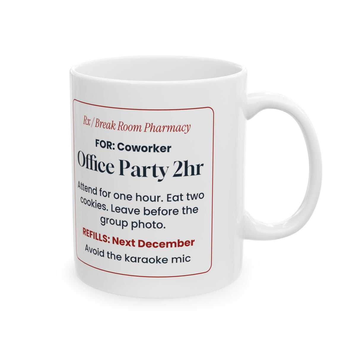 Funny Office Christmas Coffee Mug Office Party 2hr Prescription Coworker