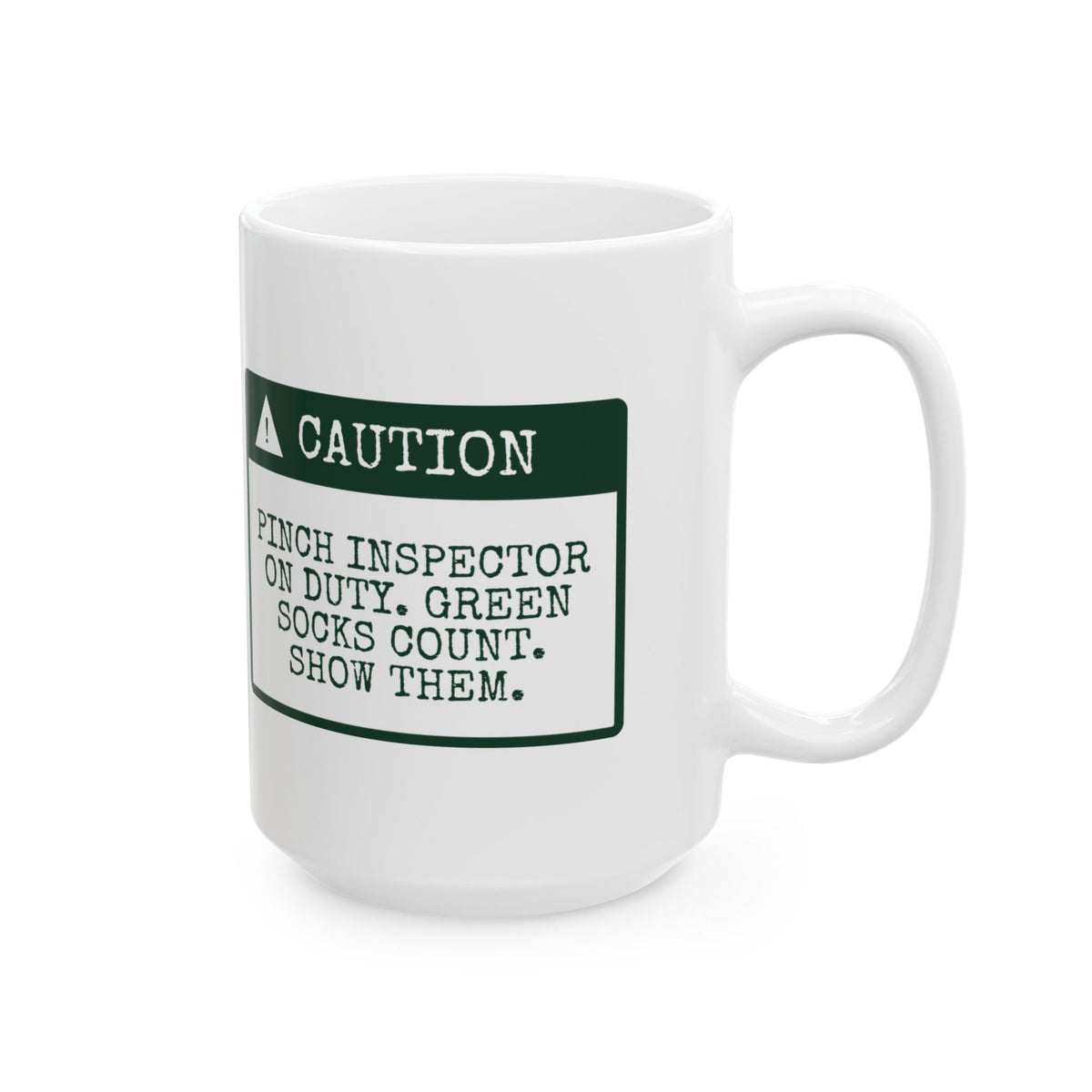 Funny St Patricks Day Coffee Mug Green Socks Count Pinch Inspector