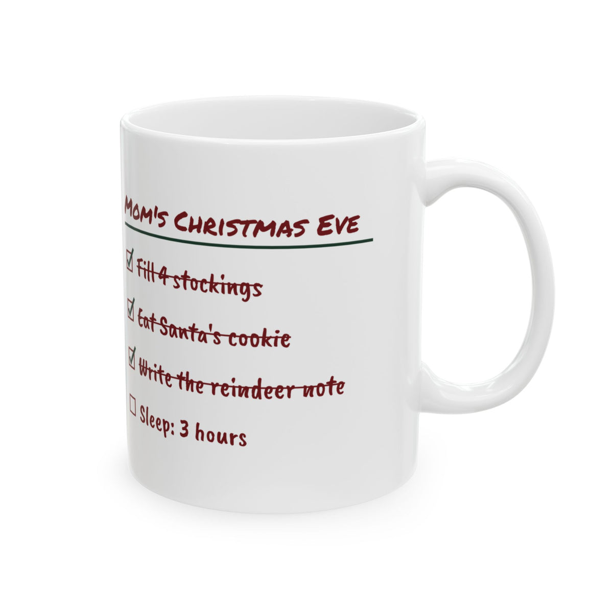 Funny Christmas Mom Coffee Mug Mom's Christmas Eve Checklist