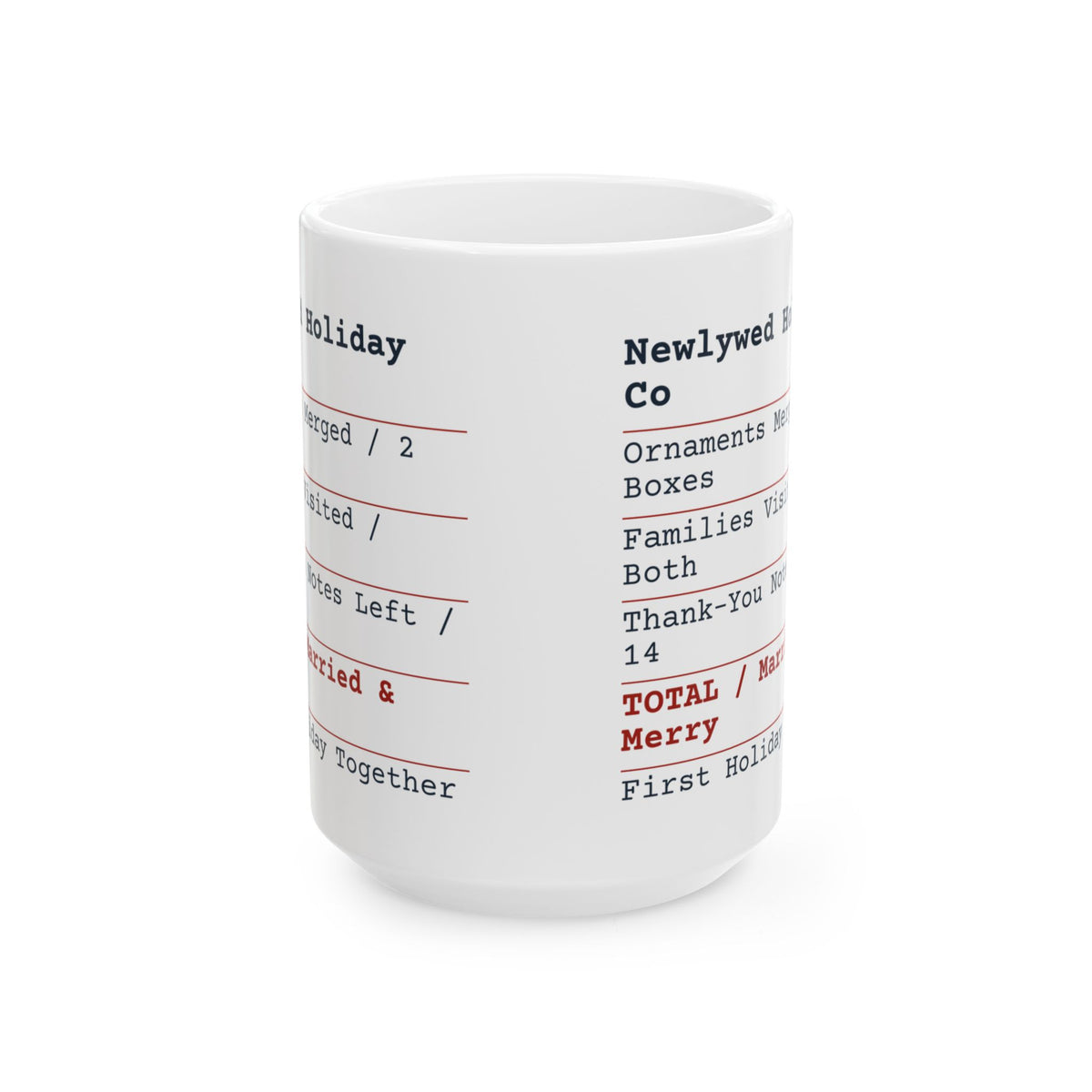 Funny Christmas Coffee Mug Married And Merry Newlywed Receipt