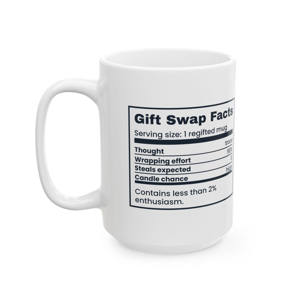Funny White Elephant Coffee Mug Gift Swap Facts Thought Trace Amounts