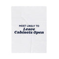 Funny Family Christmas Throw Blanket Most Likely To Leave Cabinets Open