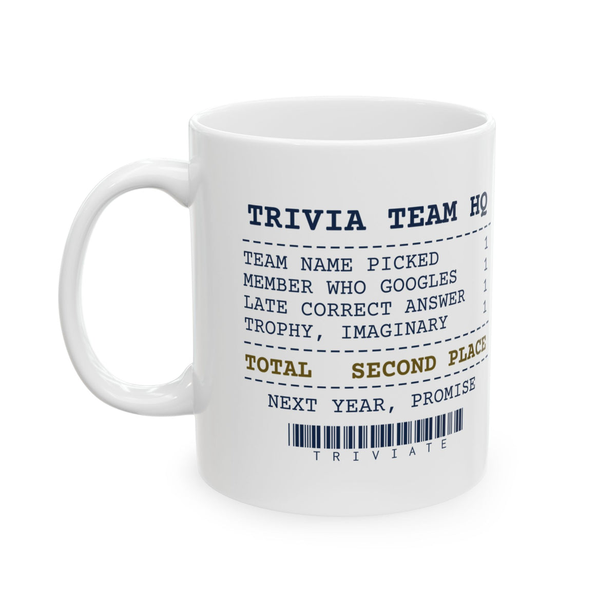 Trivia Team Receipt Coffee Mug For Trivia Fans