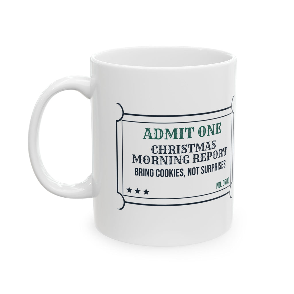 Funny Christmas Nurse Coffee Mug Christmas Morning Report Ticket