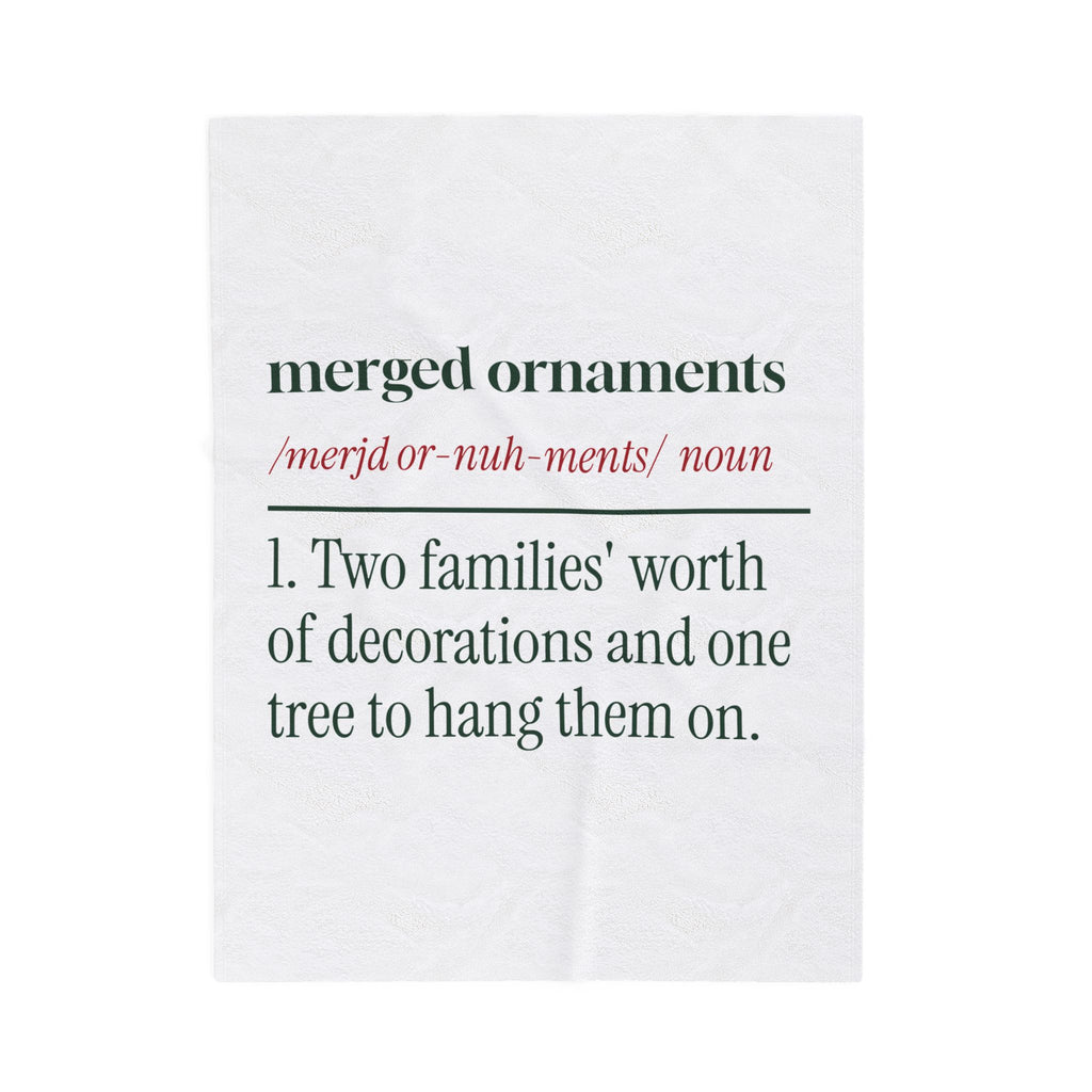 Funny Newlywed Christmas Throw Blanket Merged Ornaments Definition