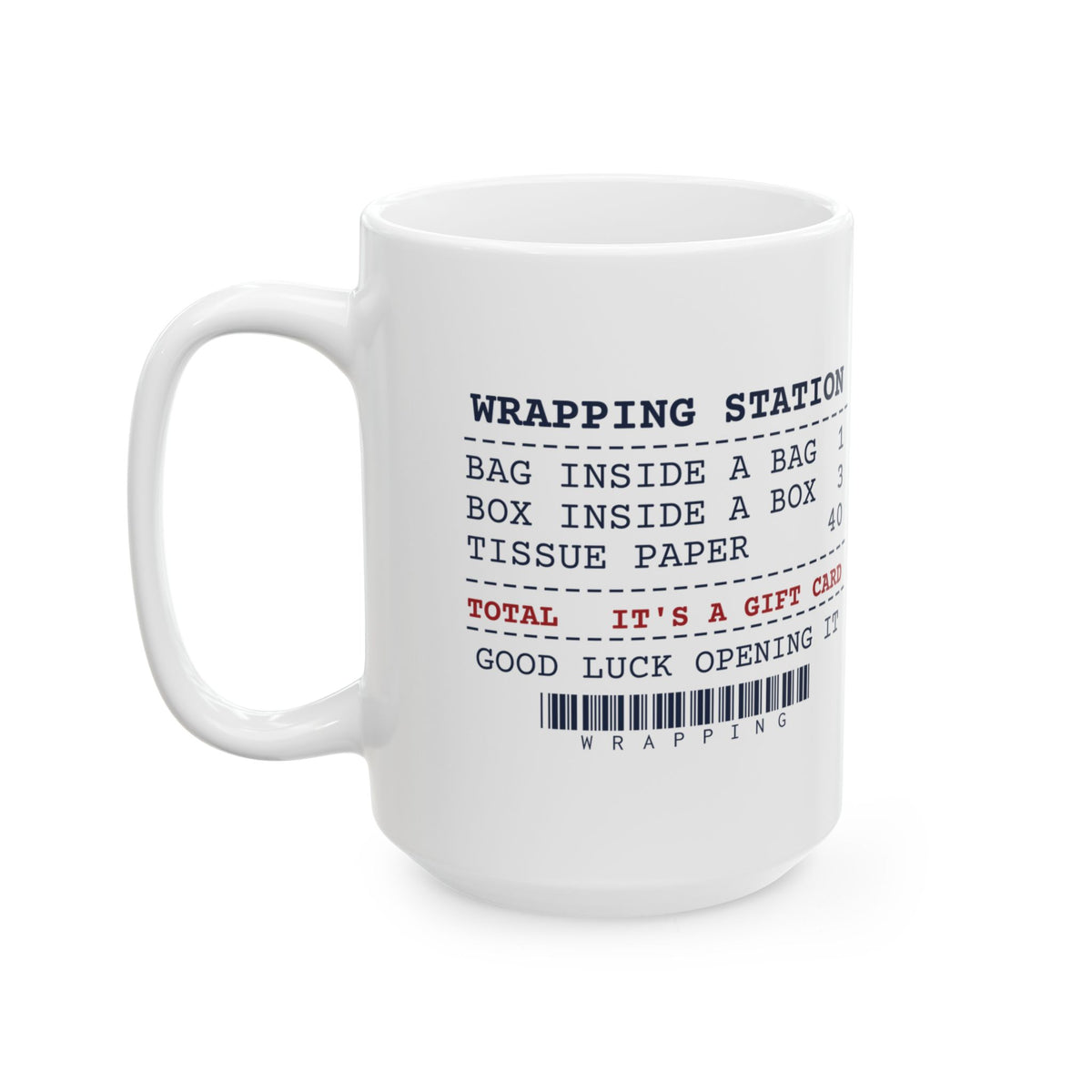 Funny Christmas Wrapping Coffee Mug Bag Within A Bag Within A Box