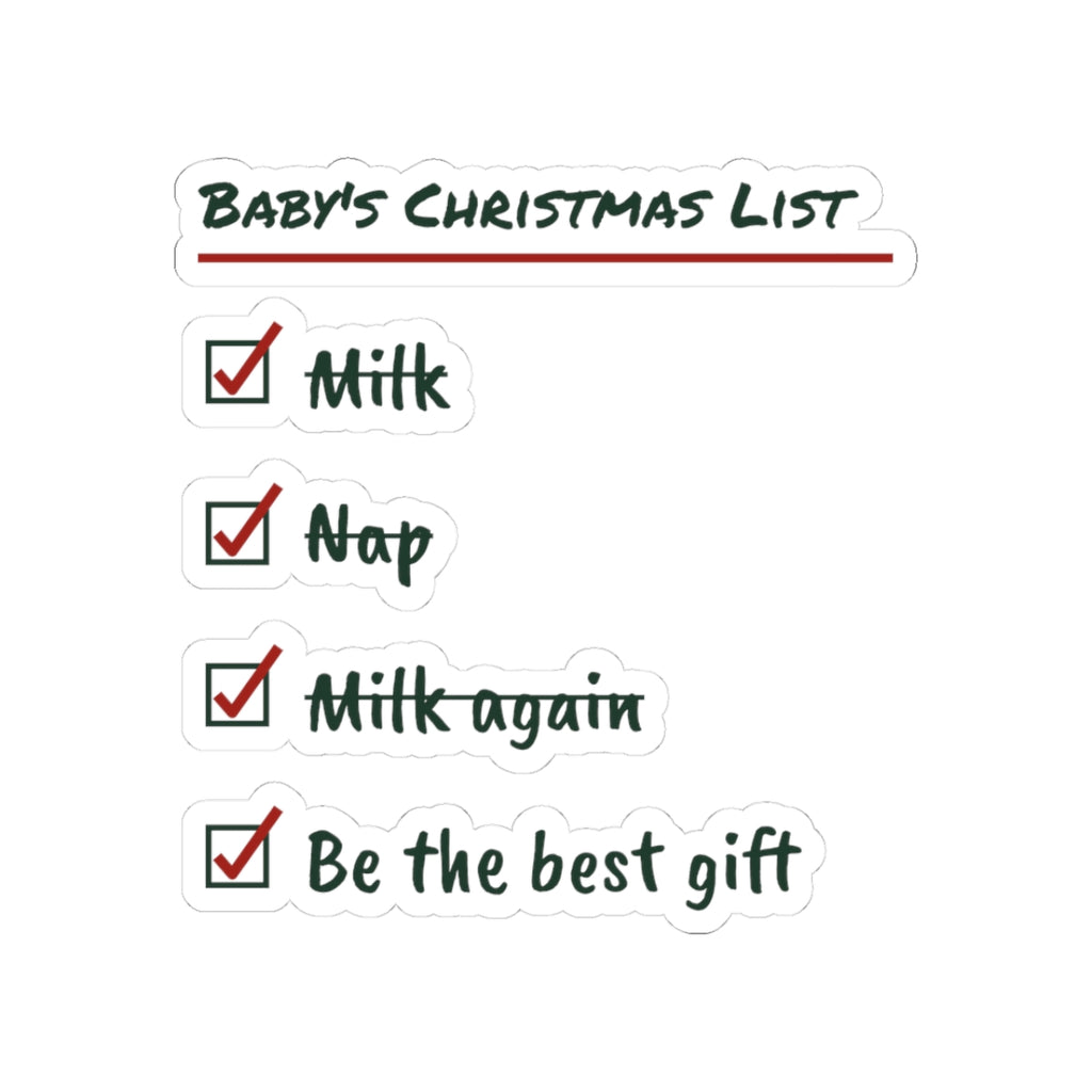 Baby's First Christmas Sticker Baby's Christmas List For New Parents