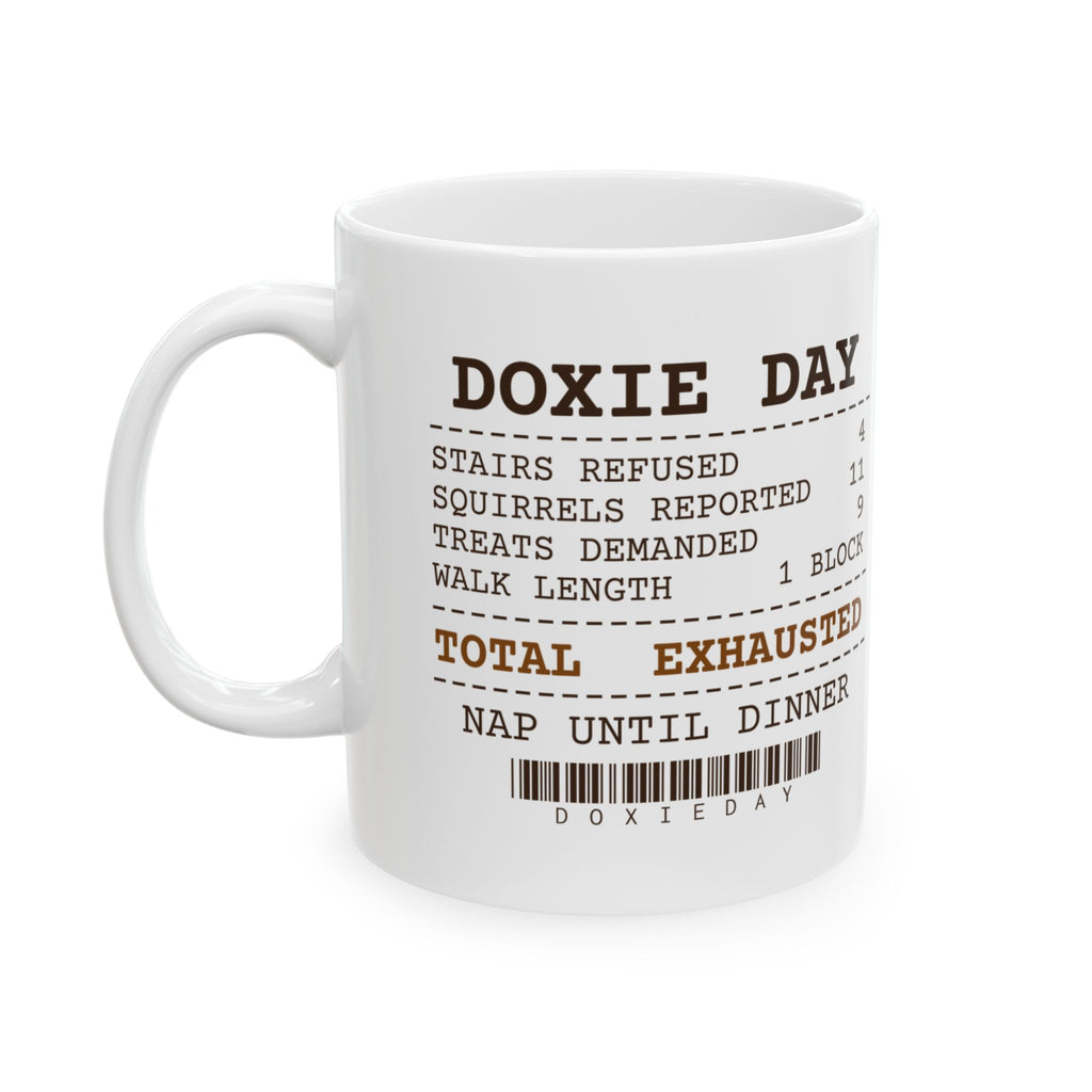 Funny Dachshund Coffee Mug Squirrels Reported 11 Walk Length One Block
