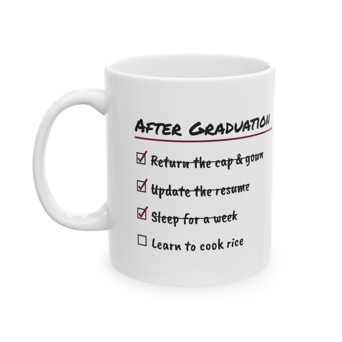 Funny College Graduation Coffee Mug After Graduation Checklist