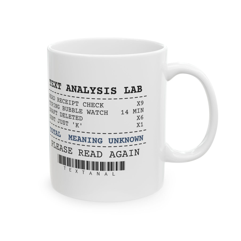 Text Analysis Lab Receipt Coffee Mug For Overthinkers