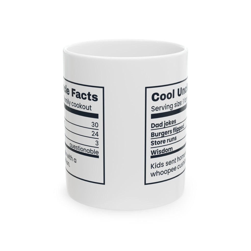 Funny Uncle Coffee Mug Cool Uncle Facts Nutrition Label