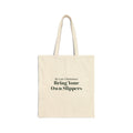 Funny In-Laws Christmas Tote Bag Bring Your Own Slippers