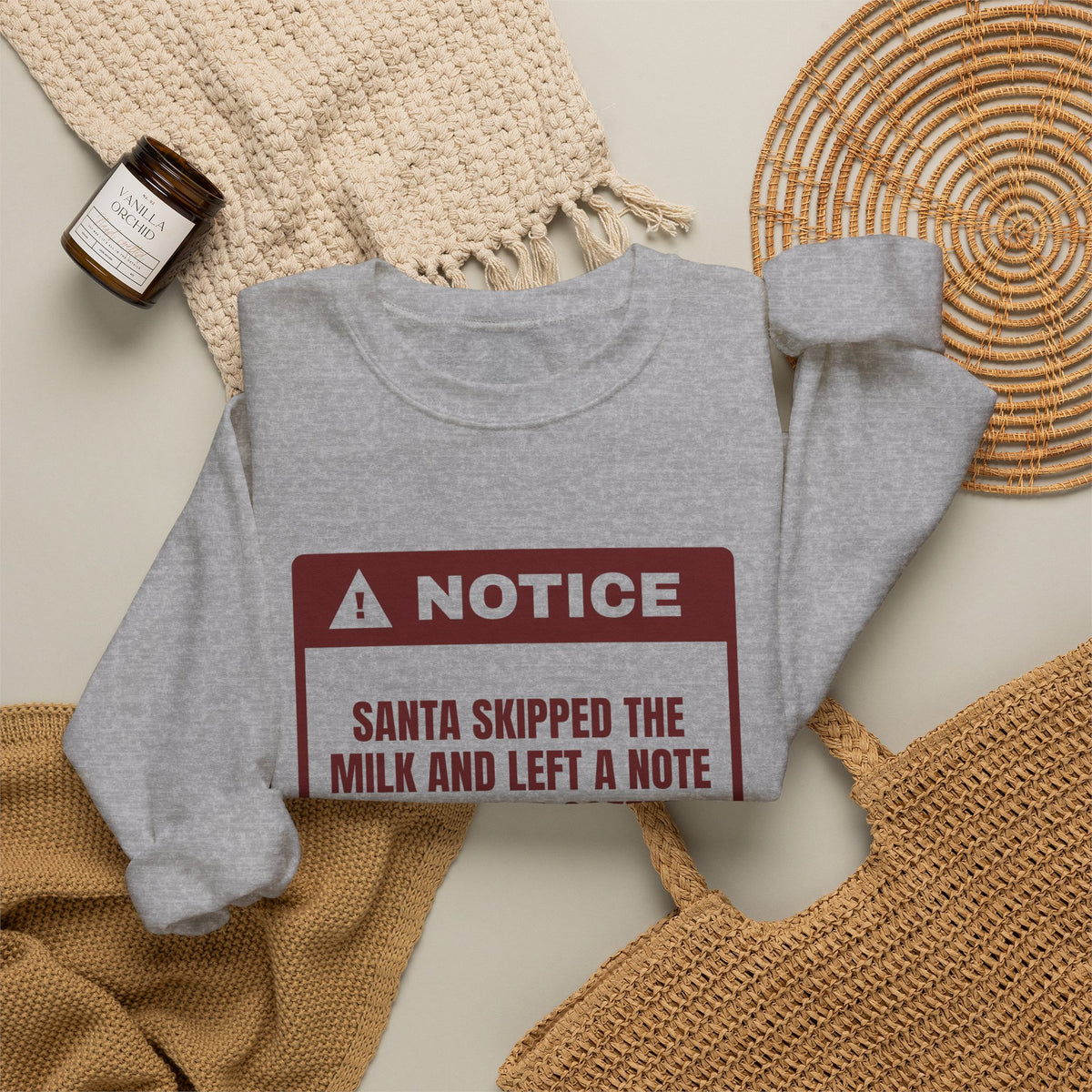 Funny Christmas Sweatshirt Santa Wants Coffee Not Milk