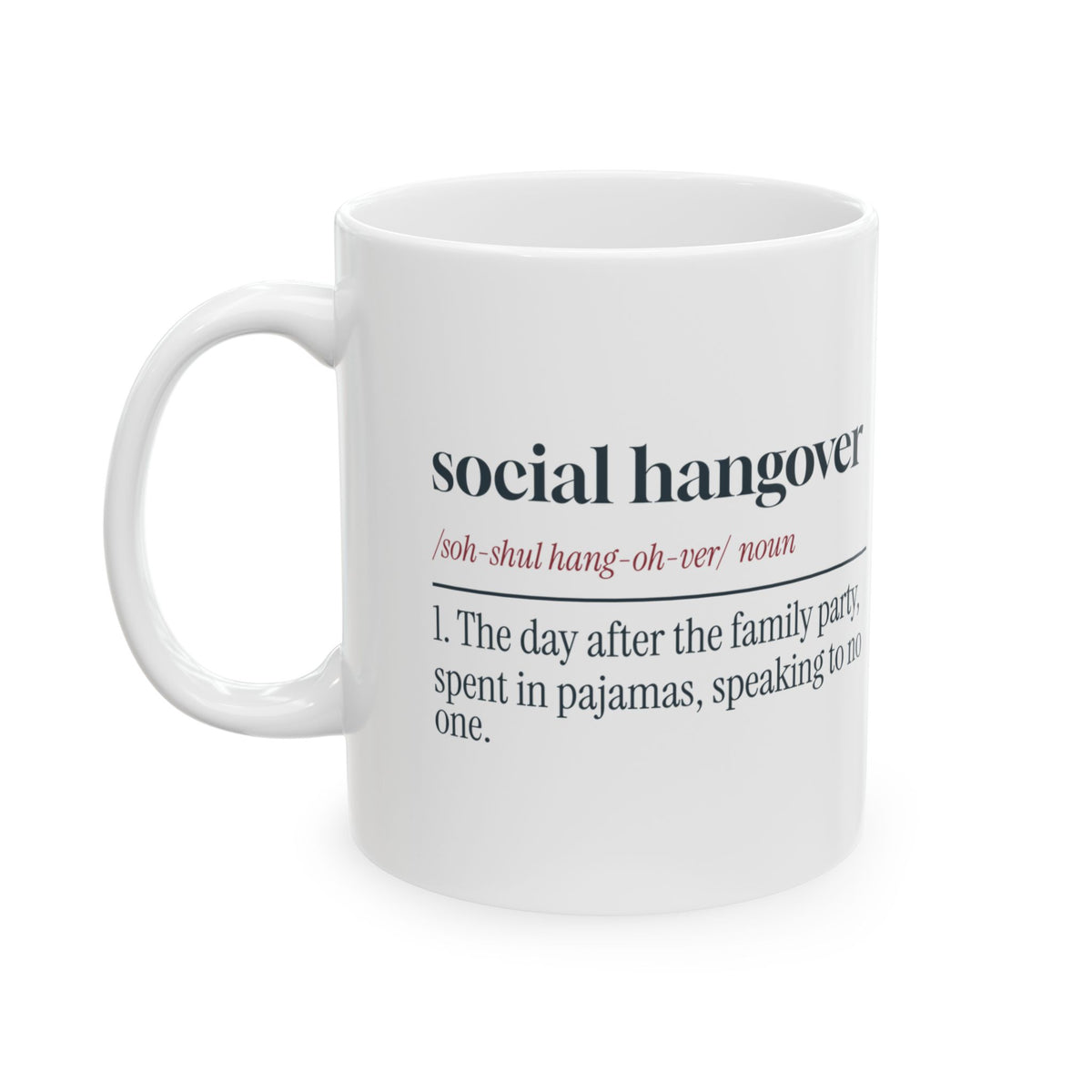 Funny Christmas Coffee Mug Social Hangover Definition For Introverts