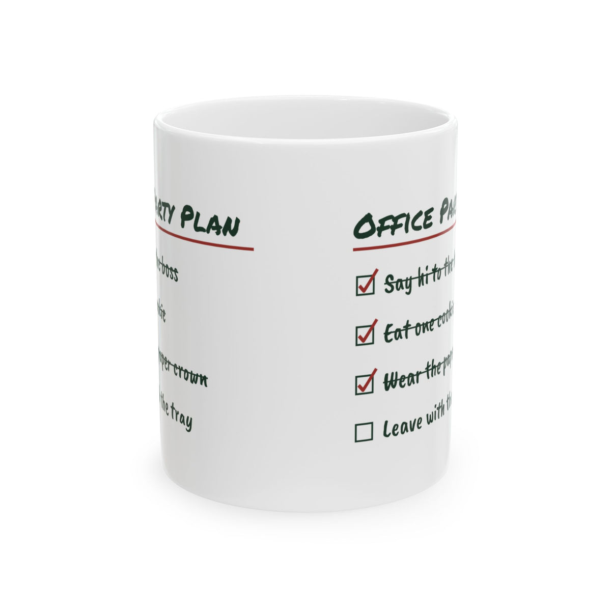 Funny Christmas Coffee Mug Office Party Plan Leave With The Tray