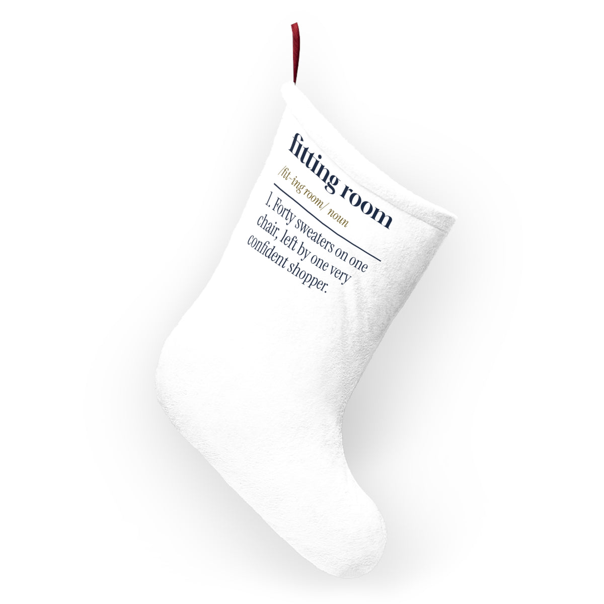 Funny Retail Christmas Stocking Fitting Room Dictionary