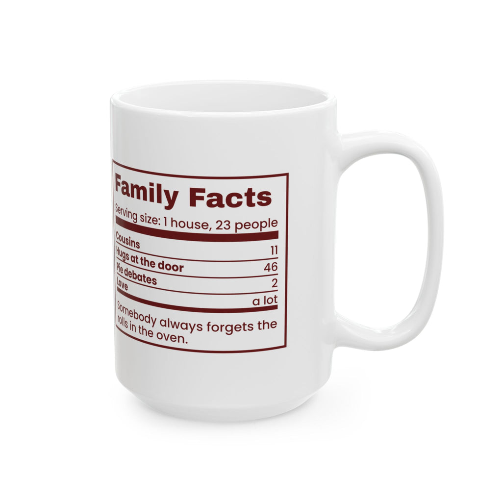 Funny Christmas Family Coffee Mug Family Facts Nutrition Label
