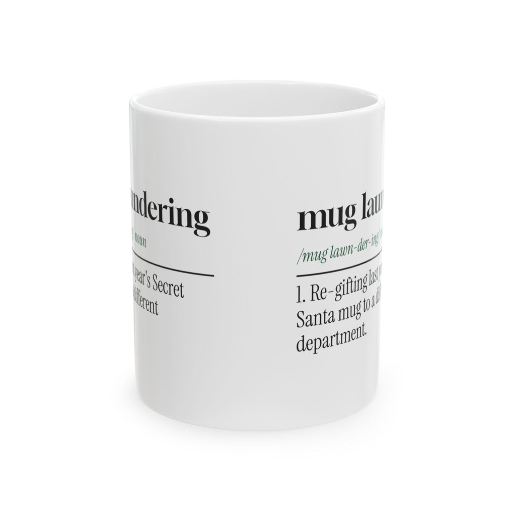 Funny Office Christmas Coffee Mug Mug Laundering Secret Santa Dictionary