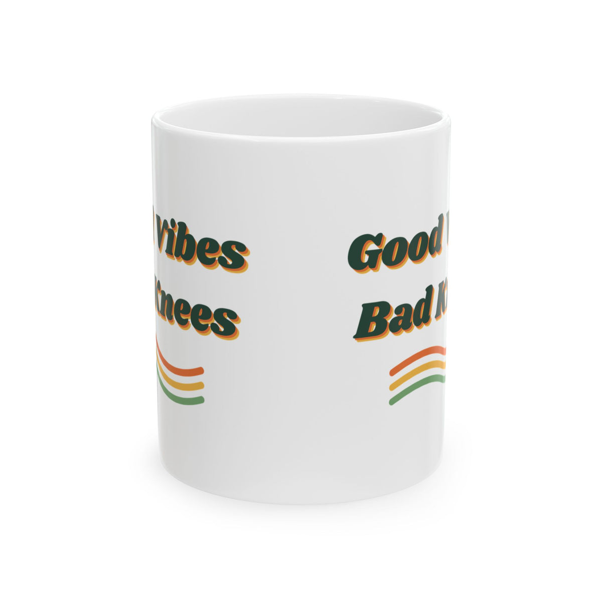 Funny Retro Coffee Mug Good Vibes Bad Knees