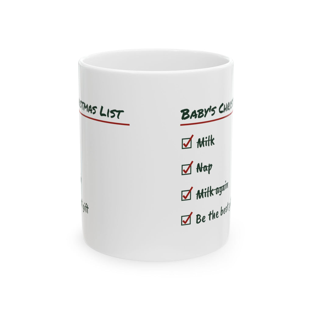Baby's First Christmas Coffee Mug Baby's Christmas List For New Parents