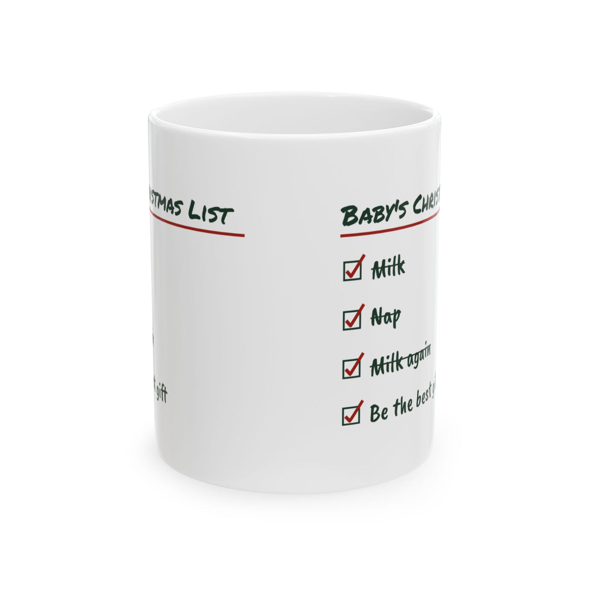Baby's First Christmas Coffee Mug Baby's Christmas List For New Parents