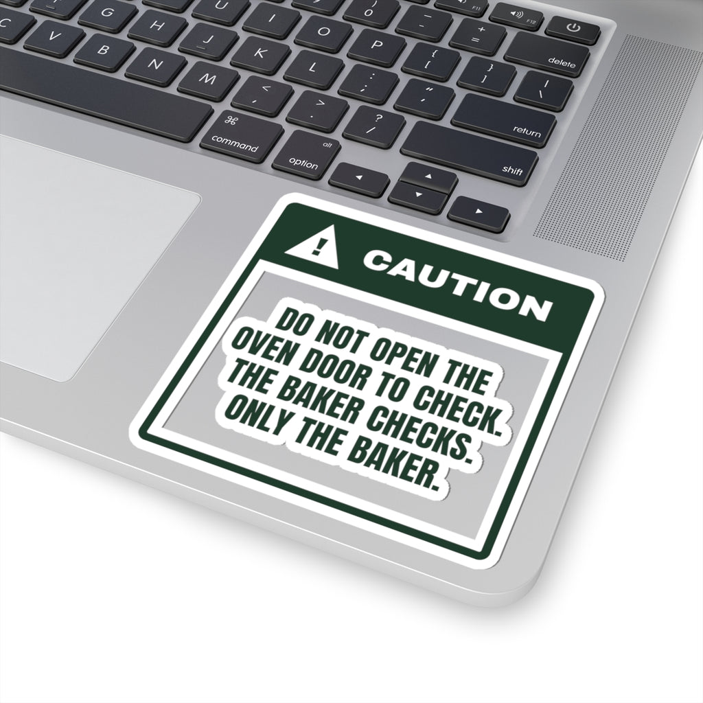 Funny Christmas Baking Sticker Don't Open The Oven Caution Label