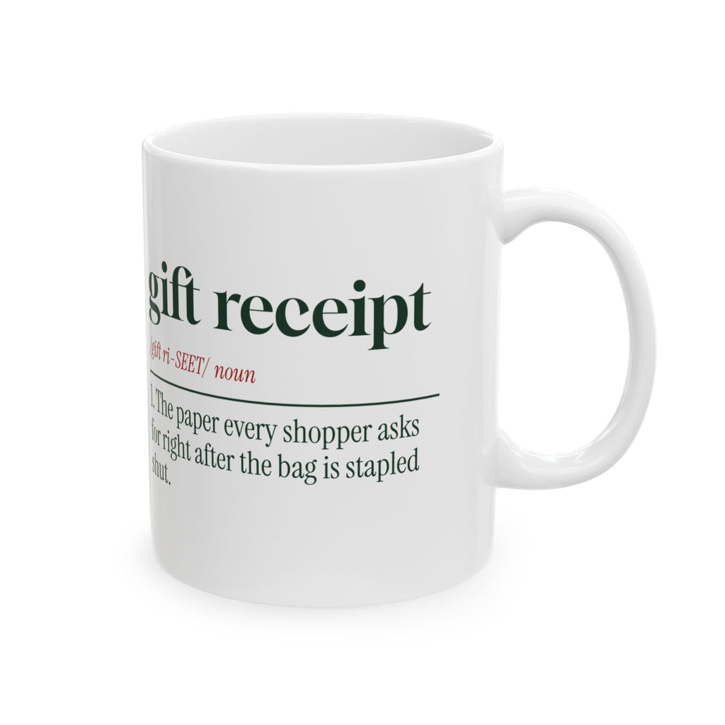 Funny Retail Christmas Coffee Mug Gift Receipt Definition For Cashiers