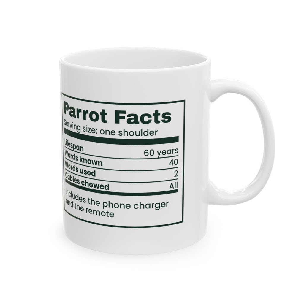 Funny Parrot Mug Knows Forty Words Uses Two Parrot Facts For Bird Owners