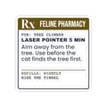 Funny Christmas Cat Sticker Laser Pointer Prescription Label