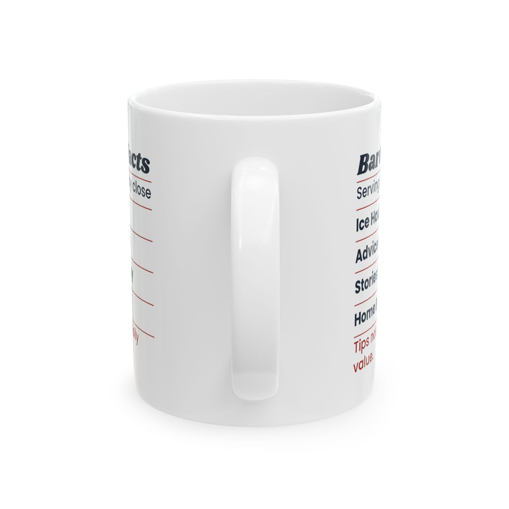 Funny Bartender Coffee Mug Bartender Facts Nutrition Label