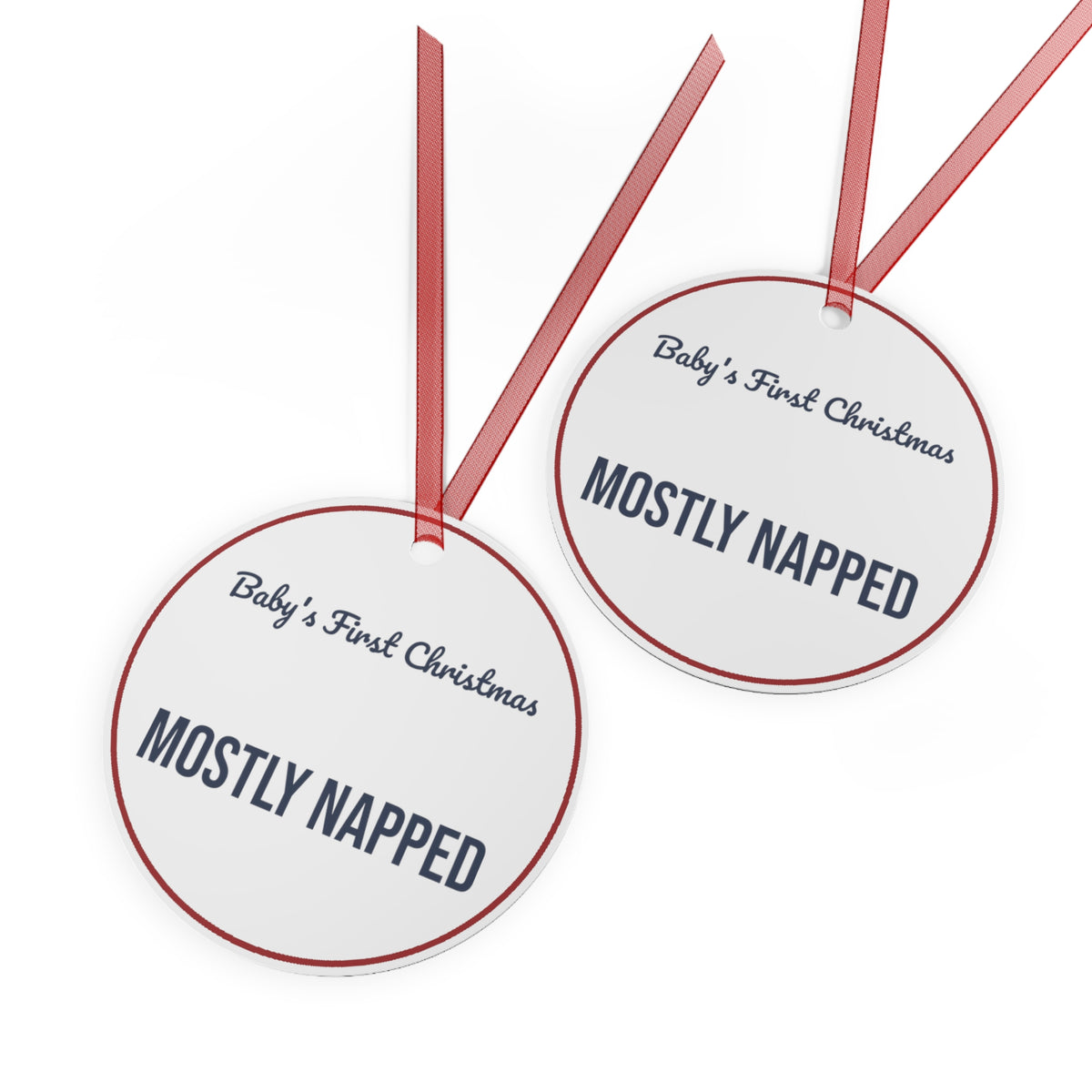Funny Baby's First Christmas Ornament Mostly Napped 2026 New Parents