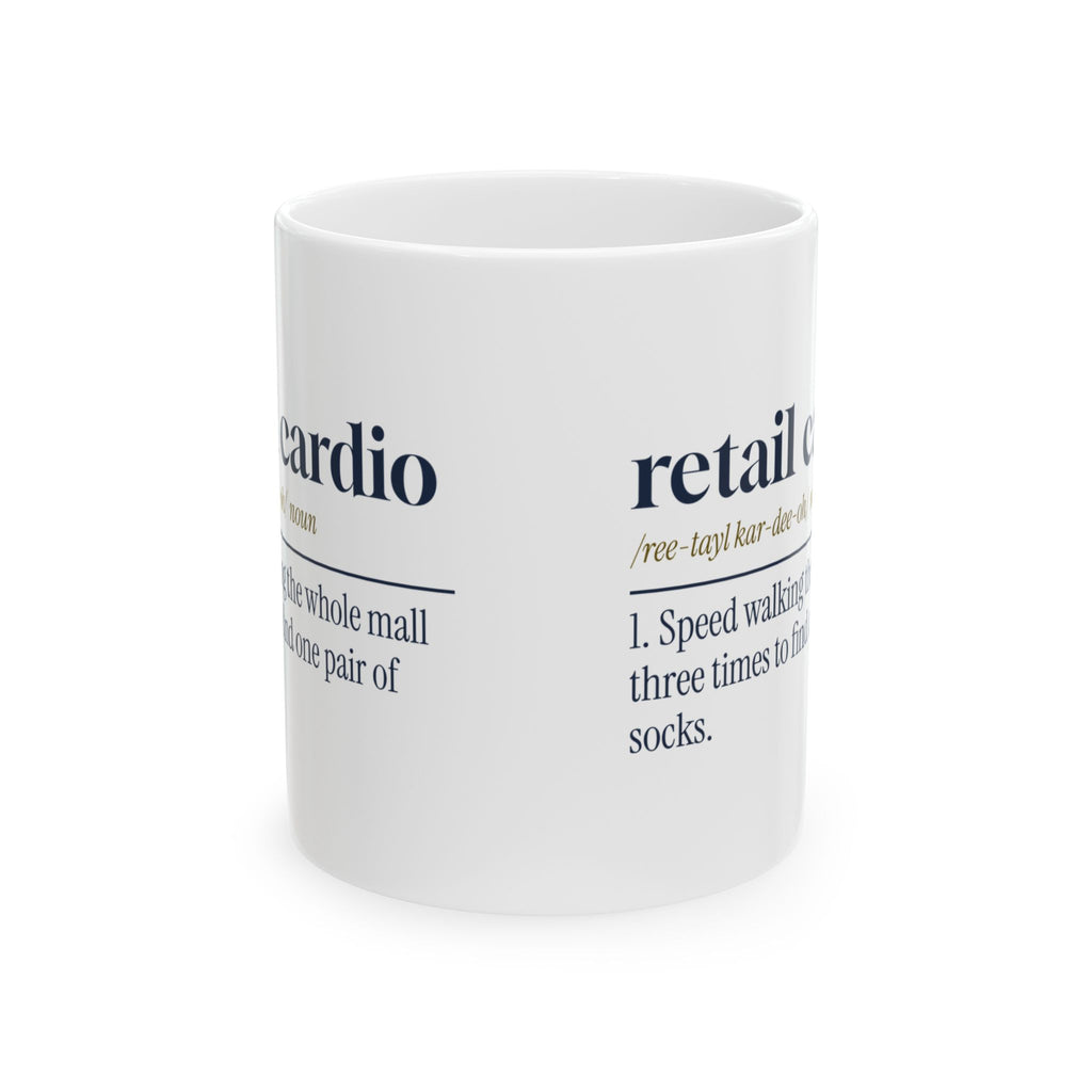 Funny Christmas Shopping Coffee Mug Retail Cardio Definition