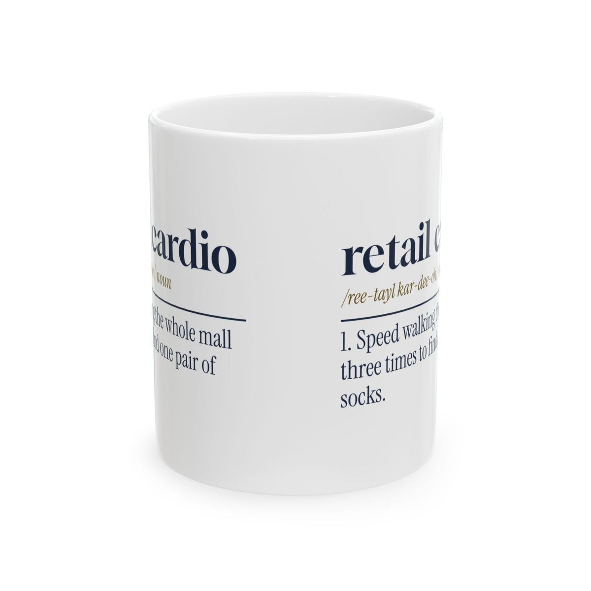 Funny Christmas Shopping Coffee Mug Retail Cardio Definition