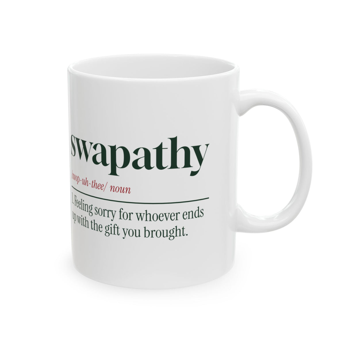 Funny White Elephant Coffee Mug Swapathy Definition