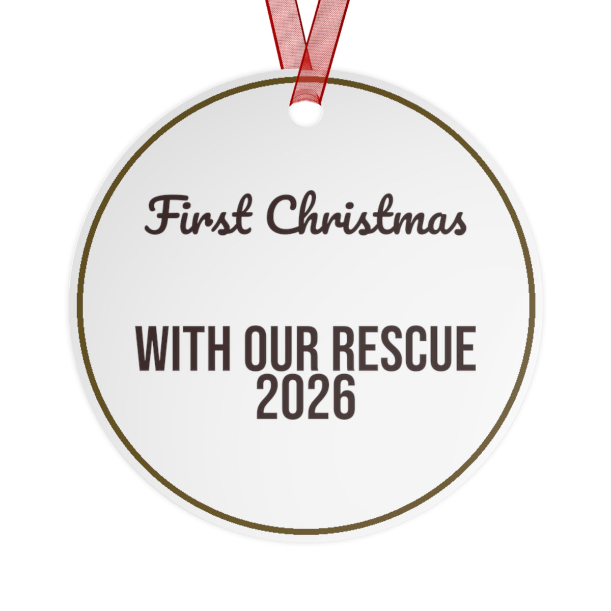 First Christmas With Our Rescue Ornament 2026 Dog Keepsake