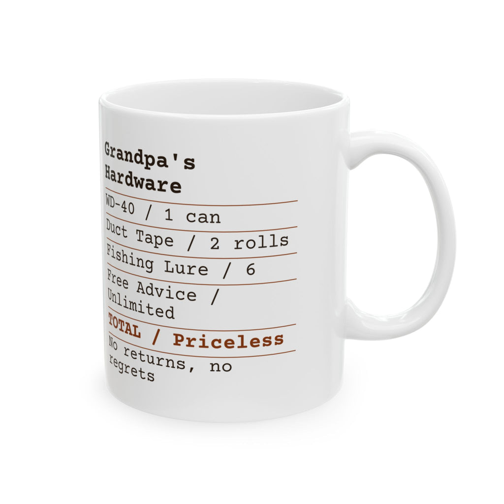 Funny Grandpa Receipt Coffee Mug Hardware Advice For Grandpa