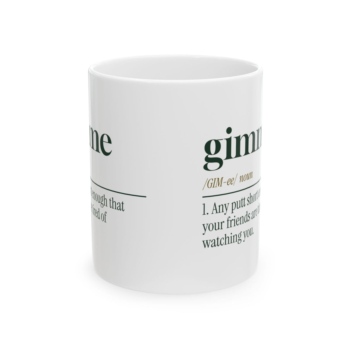 Funny Golf Coffee Mug Gimme Dictionary Definition
