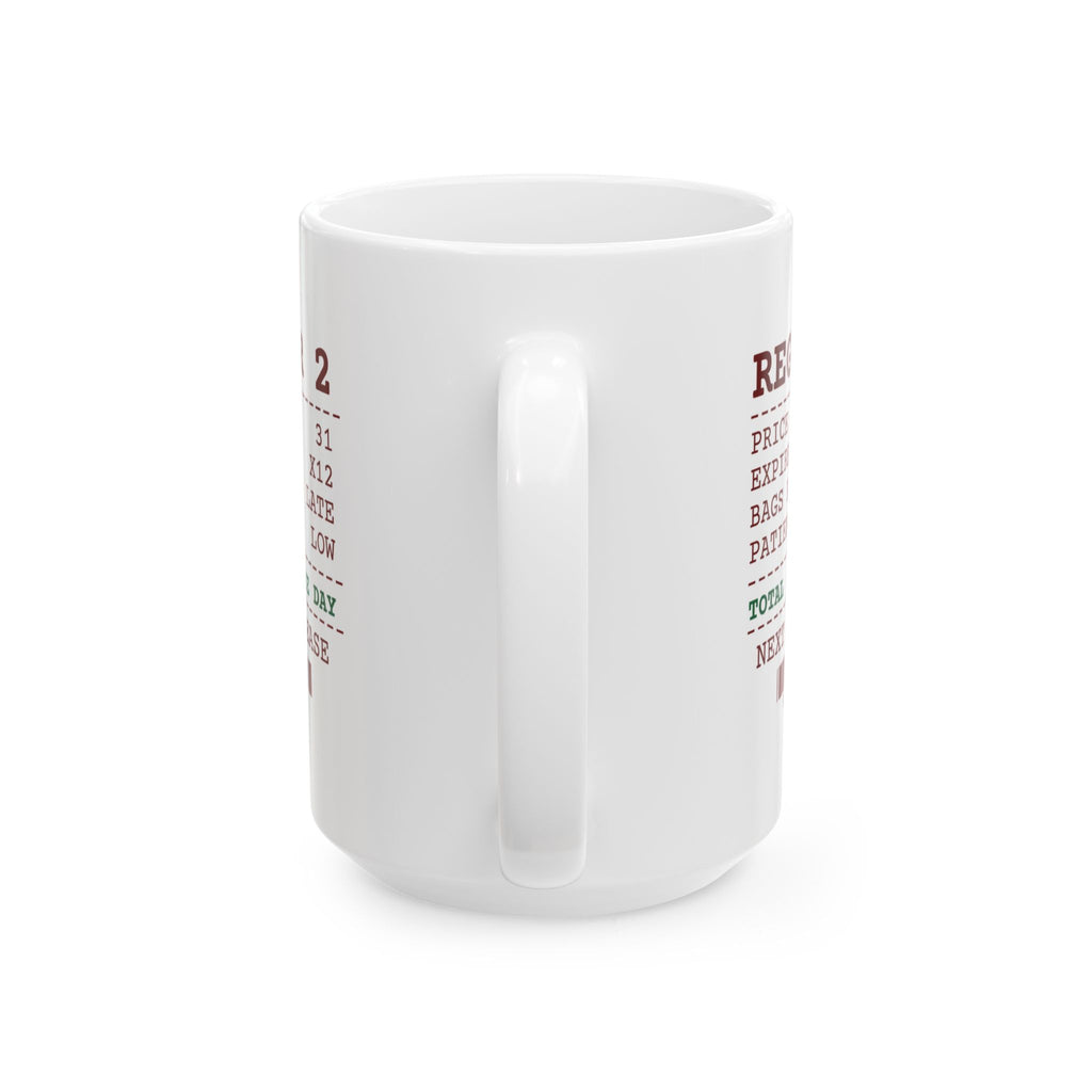 Funny Christmas Retail Coffee Mug Price Checks 31 Register Receipt